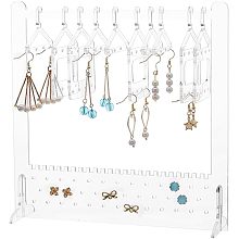 SUPERFINDINGS Earring Display Stand Holder Acrylic Earring Organizer Holder Rack including 10Pcs 2 Styles Coat Hangers Transparent Jewelry Display Stand with 8pcs Coat Hangers for Women Girls