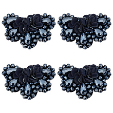 CRASPIRE 4PCS Crystal Shoe Clips Black Rhinestone Crystal Shoe Clips Charms Wedding Bridal Shoe Buckles Elegant Rhinestones Flower Clips for Jewelry Shoes Clothing Bags Hats Decor