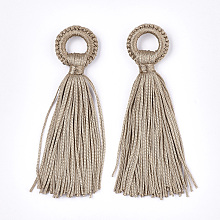 Honeyhandy Polyester Tassel Big Pendant Decorations, Camel, 98~110x24~26x10~15mm, Hole: 14mm