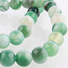 Honeyhandy Natural Gemstone Agate Round Bead Strands, Dyed, Aquamarine, 8mm, Hole: 1mm, about 49pcs/strand, 14.96 inch