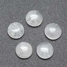 Honeyhandy Natural Quartz Crystal Cabochons, Flat Round, 8x3~4mm