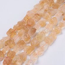 Honeyhandy Raw Rough Natural Citrine Bead Strands, Nuggets, 15~20x14~18x10~14mm, Hole: 1mm, about 25pcs/strand, 14.9 inch(38cm)