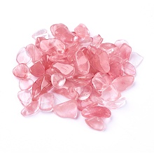 Honeyhandy Cherry Quartz Glass Beads, Undrilled/No Hole, Chips, 7~24x5~10x1~7mm, about 100g/bag