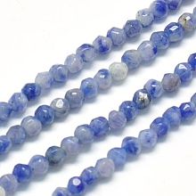 Honeyhandy Natural Sodalite Beads Strands, Faceted, Round, Blue, 2mm, Hole: 1mm