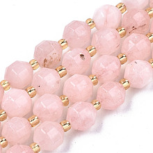 Honeyhandy Natural Dolomite Beads Strands, Faceted, Dyed, Round, Pink, 8x8mm, Hole: 1.2mm, about 33pcs/strand, 15.16 inch~15.35 inch(38.5cm~39cm)