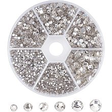 CHGCRAFT 6Styles 5580Pcs Clear Hotfix Rhinestone Clear Flat Back Round Glass Gems Glass Stone Beads for Nail Art Clothes Shoes Bags Embellishments