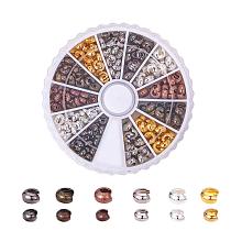 PandaHall Elite 420 pcs 6 Colors 3mm 4mm Brass Crimp Bead Cover Knot Cover Cap Cord End Caps for Earring Bracelet Necklace Jewelry DIY Craft Making, Mixed Colors