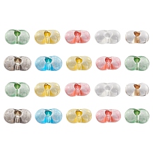 Czech Lampwork Beads/Gold Inlay Color, Bone Shape, Mixed Color, 6.5~7x4~4.5x3.2~3.5mm, Hole: 1.2mm