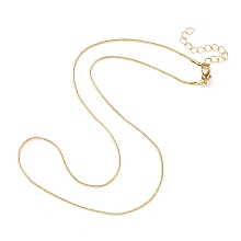 Honeyhandy Brass Round Snake Chain Necklace for Men Women, Light Gold, 18.5 inch(47.2cm)