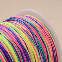 Honeyhandy Polyester Cord, Knotting Cord Beading String, for Bracelet Making, Colorful, 1mm, about 300meter/roll