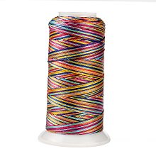 Honeyhandy Segment Dyed Round Polyester Sewing Thread, for Hand & Machine Sewing, Tassel Embroidery, Colorful, 3-Ply 0.2mm, about 1000m/roll