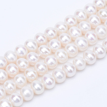 Honeyhandy Natural Cultured Freshwater Pearl Beads Strands, Round, Floral White, 5~5.5mm, Hole: 0.8mm, about 86pcs/strand, 15.3 inch