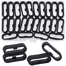 GORGECRAFT 1 Box 30PCS Replacement Retainer Holder Watch Band Strap Loops 20mm Fastener Rings Compatible Silicone Connector Security Rings Keeper Loops Replacement for Smartwatch Accessories(Black)