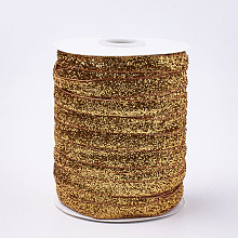 Honeyhandy Glitter Sparkle Ribbon, Polyester & Nylon Ribbon, Dark Goldenrod, 3/8 inch(9.5~10mm), about 50yards/roll(45.72m/roll)