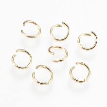 Honeyhandy 304 Stainless Steel Open Jump Rings, Golden, 21 Gauge, 6x0.7mm, Inner Diameter: 4mm, 1000pcs/bag