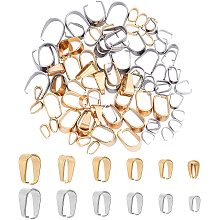 UNICRAFTALE About 96pcs 12 Sizes Pendant Bails Stainless Steel Snap On Bails Pinch Bails Clasp Dangle Charm Bail Connector Findings for Jewelry Making Golden & Stainless Steel Color