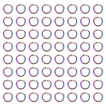 UNICRAFTALE 100Pcs 6mm Rainbow Color 304 Stainless Steel Open Jump Rings Round Ring 18 Gauge Open Jump Rings Metal Rings for Bracelet Necklace Jewlery Making