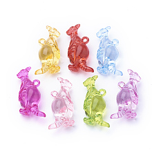 Honeyhandy Transparent Acrylic Pendants, Kangaroo, Mixed Color, 45x21x17mm, Hole: 3mm, about 80pcs/500g