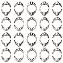 Honeyhandy Donut Tibetan Style Alloy Bead Frames, Cadmium Free & Lead Free, Antique Silver, 15x10.5x3mm, Hole: 1mm