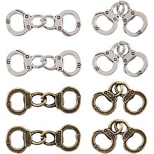 PandaHall Elite 50pcs Tibetan Style Alloy Links Tone Police Handcuff Charms for DIY Jewelry Making Antique Bronze & Antique Silver