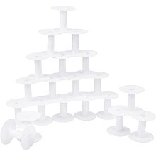 Pandahall Elite 20 Packs Small Empty Spools White Plastic Spools Weaving Bobbins Craft Spools for Embroidery Thread, Paracord, Yarn, Ribbon, Crafts and Sewing, 2.2X 2.3 inch