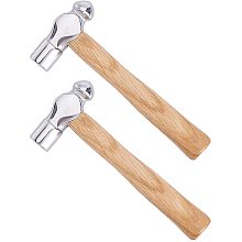 Pandahall Elite 2pcs Ball Peen Hammer 4oz Carbon Steel Hammer Metal Jewelry Hammer Dual-Sided Metal Hammer Portable Steel Hammer for Household Workshop Metal Forming Repairing Stamping, 15.5cm/6.1"