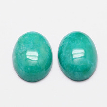 Honeyhandy Imitation Amazonite Cabochons, Synthetic, Dyed, Oval, Turquoise, 14x10x4.5mm