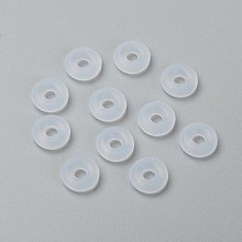 Honeyhandy Rubber O Rings, Donut Spacer Beads, Fit European Clip Stopper Beads, White, 2mm