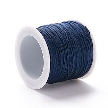 Honeyhandy Braided Nylon Thread, DIY Material for Jewelry Making, Dark Blue, 0.8mm, 100yards/roll