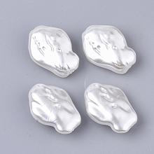 Honeyhandy ABS Plastic Imitation Pearl Beads, Nuggets, Creamy White, 25x17.5x8.5mm, Hole: 1.5mm