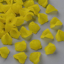 Honeyhandy Transparent Acrylic Bead Caps, Trumpet Flower Beads, Frosted, Flower, Champagne Yellow, 19~20x18~19x17mm, Hole: 1.5mm