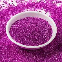 MIYUKI Round Rocailles Beads, Japanese Seed Beads, 15/0, (RR209) Fuchsia Lined Crystal, 1.5mm, Hole: 0.7mm, about 5555pcs/10g