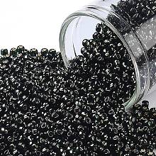 TOHO Round Seed Beads, Japanese Seed Beads, (2209) Silver Lined Dark Emerald, 11/0, 2.2mm, Hole: 0.8mm, about 1110pcs/10g