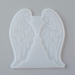 Honeyhandy DIY Wing Silicone Molds, Resin Casting Molds, For UV Resin, Epoxy Resin Jewelry Making, White, 87x80x3.5mm, Inner Size: about 84x34mm