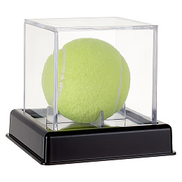 OLYCRAFT Golf Ball Display Case Acrylic 4.1x4.1x3.9 inch Clear Display Box Golf Ball Display Stand Showcase Small Square Display Holder for Baseball Golf Ball Volleyball Enthusiasts Collectibles