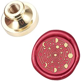 CRASPIRE Wax Seal Stamp Head Planet Removable Sealing Brass Stamp Head for Creative Gift Envelopes Invitations Cards Decoration