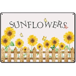 CREATCABIN Sunflowers Vintage Metal Signs Iron Painting Wall Signs Retro Plaque Poster for Kitchen Cafe Farmhouse Wall Art Decor, 12 x 8 Inch