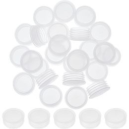 GORGECRAFT 25PCS White Salt and Pepper Shaker Stoppers Clear Replacement Stopper Plastic Round EndCap Open Hole Reusable Column Plug Cork for Wine Whiskey Brandy Common Bottles Pots Pipes