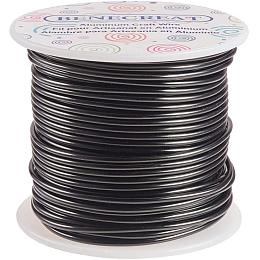 BENECREAT 12 17 18 Gauge Aluminum Wire (12 Gauge,100FT) Anodized Jewelry Craft Making Beading Floral Colored Aluminum Craft Wire - Black