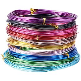 PandaHall 10 Rolls Aluminum Craft Wire 15 Gage Flexible Artistic Floral Colored Jewelry Beading Wire for DIY Jewelry Craft Making Each Roll 16 Feet, Random Color