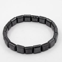 Honeyhandy Fashionable Hematite Stretchy Bracelets, Black, Inner Diameter: 1-7/8 inch(4.9cm)