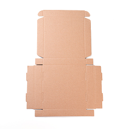 Honeyhandy Kraft Paper Folding Box, Square, Cardboard box, Mailing Boxes, BurlyWood, 45x31x0.2cm, Finished Product: 18x18x3cm