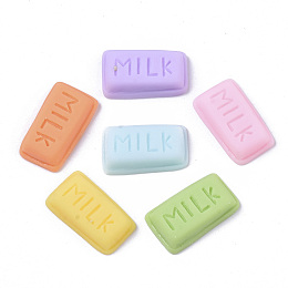 Honeyhandy Opaque Resin Decoden Cabochons, Milk Candy, Imitation Food, Mixed Color, 19~20x11x5mm