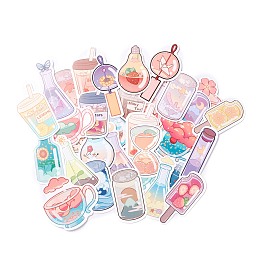 Honeyhandy Colorful Cartoon Stickers, Vinyl Waterproof Decals, for Water Bottles Laptop Phone Skateboard Decoration, Drink Pattern, 5.9x2.3x0.02cm,50pcs/bag