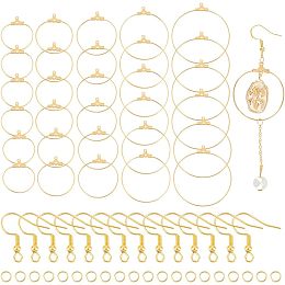 UNICRAFTALE 30 Sets Golden Earring Making Kit 304 Stainless Steel Hoop Earring Findings with Open Jump Rings Earring Hooks Beading Earring Supplies Component for Jewelry Making DIY Craft