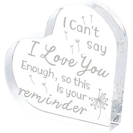 FINGERINSPIRE Heart Shape Crystal Engraved Keepsake & Paperweight Gifts for Anniversary, Birthday, Husband, Wife, Boyfriend, Girlfriend - I Can't Say I Love You Enough, So This is Your Reminder