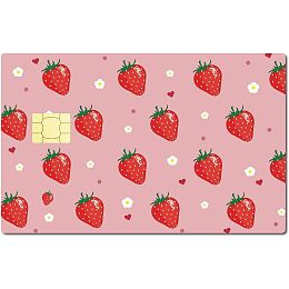 CREATCABIN Card Skin Sticker Strawberry Personalizing Bank Card Waterproof Slim Scratch Proof Removable Debit Card Sticker for Key Transportation Debit Credit Card for Women Friends 7.3 x 5.4Inch