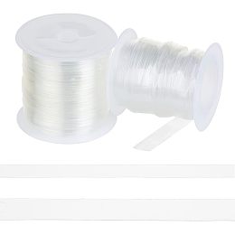 NBEADS Clear Elastic Strap, 6mm/10mm Width 2 Styles 30m Total Transparent Elastic Band High Flexibility Clear Elastic for DIY Shoulder Bra Clothes Sewing Project