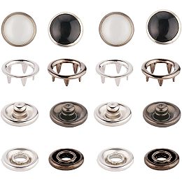 GORGECRAFT 40 Sets Pearl Snaps Fasteners 2 Colors Pearl-Like Button Western Shirt Clothes Popper Studs Brass Snap Buttons Garment Buttons for Costume Jacket Coat Accessories