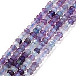 Honeyhandy Natural Fluorite Beads Strands, Faceted, Rondelle, 3x2mm, Hole: 0.5mm, about 175pcs/strand, 15.16 inch(38.5cm)